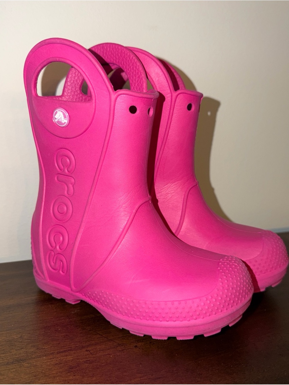 Crocs Kids' Waterproof Pink Handle it Rain Boots